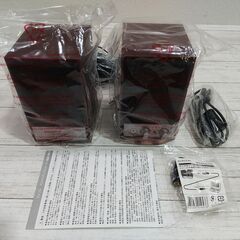 『未使用品』ELECOM エレコム/木製スピーカー/電源内蔵 /MS－75CH/チェリーウッド/マルチメディアスピーカー/C0DY0127の画像