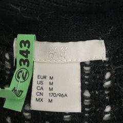 H&M レディース ボトルネック　ニットコート M 黒xペールピンクの画像