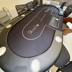 ポーカーテーブル 黒 折りたたみ可能 の画像