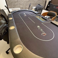 ポーカーテーブル 黒 折りたたみ可能 の画像