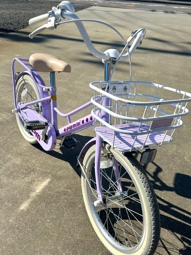 自転車 18インチ パープル 補助輪付き cupleading 自転車 子供用 パープル ブルー 14/16/18インチ キッズ