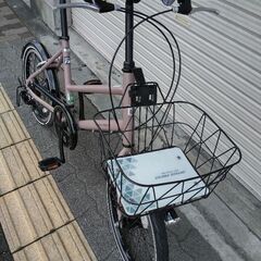 OFFICE PRESS[オフィスプレス]TM 20吋ミニベロ自転車 アルミ/7speed/LEDオート(マットピンクベージュ)の画像