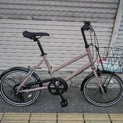 OFFICE PRESS[オフィスプレス]TM 20吋ミニベロ自転車 アルミ/7speed/LEDオート(マットピンクベージュ)の画像
