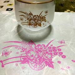 昭和レトロ　冷茶グラス　5客セット　花ぐるまの画像