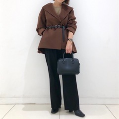 UNIQLO ダブルフェイスショートコート ブラウン Lサイズの画像