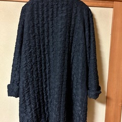 暖かい黒ハーフコートの画像