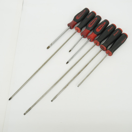 SnapOn スナップオン ドライバーセット 7本セット マイナスドライバ3本 プラスドライバ4本 一部型番かすれ 中古 【工具専門店 テイクハンズ金沢野々市店】