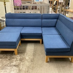 【愛品館 江戸川店 】ファブリックコーナーソファ+ オットマン NITORI（ニトリ）の画像