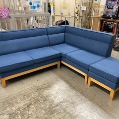 【愛品館 江戸川店 】ファブリックコーナーソファ+ オットマン NITORI（ニトリ）の画像