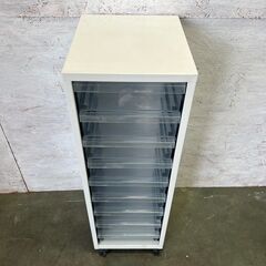 レターケース 深型 9段 キャスター付き 店舗用品 事務用品 A4サイズ キャビネット クリアケース 書類棚 Y0520の画像