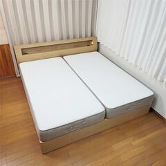 ⭕️キングサイズ ベッドフレーム ⭕️マットレス ⭕️トッパー✅地域限定無料配送の画像