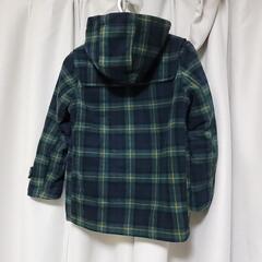 ユニクロ130 ダッフルコート ブラックウォッチチェックの画像
