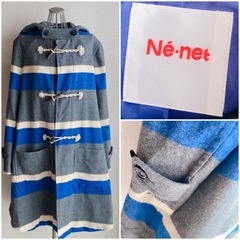 Ne-net／フード付きボーダーAラインコート