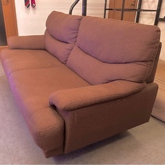 ソファ　3人がけ　ブラウンの画像