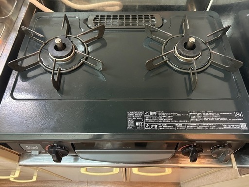 リンナイ ガステーブル ガスコンロ 右強火力　片面焼きグリルブラック　グリル未使用品✨