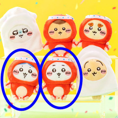 ⑤「ちいかわ たこイカくじ」Ｄ賞  マスコット ちいかわ＆ハチワレ ２個セットの画像