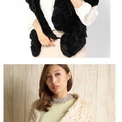 グレースコンチネンタル・Grace continental ラビットファーマフラー ショール 黒 ブラックの画像