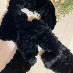 グレースコンチネンタル・Grace continental ラビットファーマフラー ショール 黒 ブラックの画像