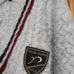 グレーのVネックニットの画像