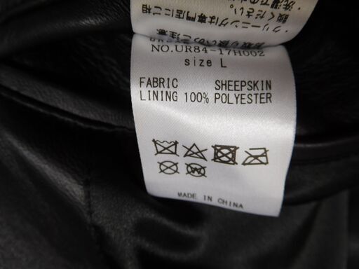 URBAN RESEARCH アーバンリサーチ シングルライダースジャケット 羊革 UR84-17H002 ブラック size:L