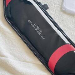 CHANEL ☆フラグメントケース 黒 ☆赤 ☆ノベルティ☆合成皮革♦おまけ付きの画像