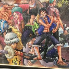 ☆中古￥1,000！額縁付き壁掛完成済みジグソーパズル　家具　幅79㎝ｘ高さ54㎝　【BK111】の画像