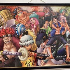 ☆中古￥1,000！額縁付き壁掛完成済みジグソーパズル　家具　幅...