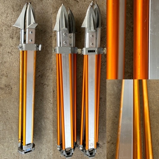 SOKKISHA 、ソキア SOKKIA 測量用 アルミ三脚 曲面タイプ 細管2個セット SOKKISHA 、ソキア SOKKIA 測量用 アルミ三脚 曲面タイプ 細管3個セット