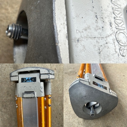 SOKKISHA 、ソキア SOKKIA 測量用 アルミ三脚 曲面タイプ 細管3個セット