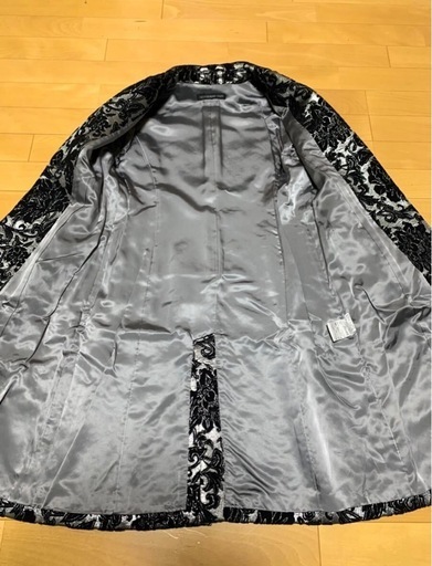 ヴィヴィアンタム VIVIENNE TAM 黒・銀色　豪華　花柄　ロングコート　超美品　毛81% 
