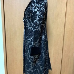 ヴィヴィアンタム VIVIENNE TAM 黒・銀色　豪華　花柄　ロングコート　超美品　毛81% の画像