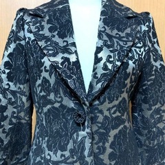 ヴィヴィアンタム VIVIENNE TAM 黒・銀色　豪華　花柄　ロングコート　超美品　毛81% の画像