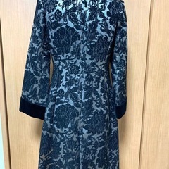 ヴィヴィアンタム VIVIENNE TAM 黒・銀色　豪華　花柄　ロングコート　超美品　毛81% の画像