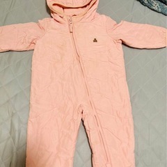 ピンク フード付きロンパース GAP 6-12か月　70-80cm