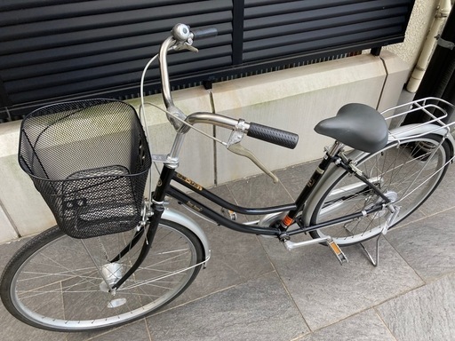 【26インチ自転車】美品❗️オートライト付　変速なし　前カゴ、グリップ新品❗️若林自転車　浜大津店　SALE中❗️