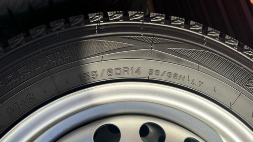 スタッドレスタイヤ　ダウンロップ　155/80R14　