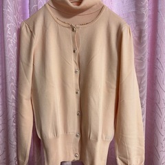 ニットアンサンブル　半袖・タートルネック・カーディガン　イトキン　3点セット Mの画像