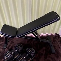 可変式ダンベル＋インクラインベンチ　
家トレセットの画像