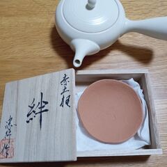 片手急須＆赤土皿セット