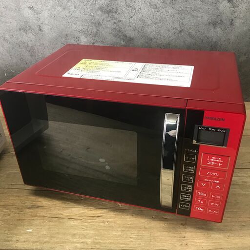 1/5YAMAZEN 山善 オーブンレンジ YRC-016VE 2017年製 動作品 レッド 24k菊MZ
