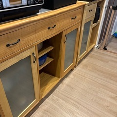 「1つは新品同様！２個セット」食器棚MOMO NATURALの画像