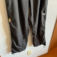 お値下げ致しました⭐️ナイロン製黒ジャージパンツ スワンロゴ　ディアドラ　Mの画像