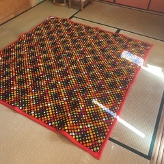 こたつ用敷きマット　ラグ　カーペット　カラフルポップ　水玉　レッ...