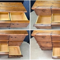ヴィンテージチェストキャビネット（オリジナル品/無垢材/10収納）の画像