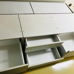 ニトリ 収納付ベッドフレーム ホワイト NITORIの画像