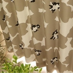 北欧柄カーテン　花柄　2枚組の画像