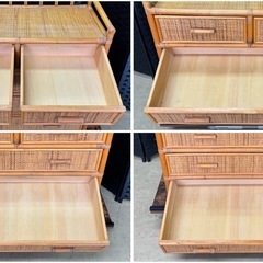 籐ラタンチェスト（ラタン家具/4段5収納）の画像
