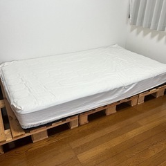 お洒落なパレット　すのこベッド　マットレス付　セミダブル