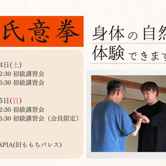 12月14日(土)・15日(日) 中国武術 韓氏意拳 参加者募集中