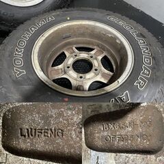 タイヤ走行短め【YOKOHAMA GEOLANDAR A/T G015 LT215/85R16】夏タイヤ【LIUFENG 16インチ 6.5J5HPCD150+25】ランクル70ナロー等 (MTF791MY)クレジットカード QRコード決済可能の画像